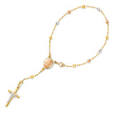 14K Two Tone Gold Rosary Bracelet