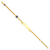 14K Yellow Gold Baby ID Bracelet With Evil Eye
