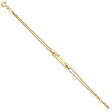 Load image into Gallery viewer, 14K Yellow Gold CZ Baby ID Bracelet With Evil Eye