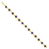 14K Yellow Blue Evil Eye Bracelet