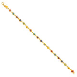 14K Yellow Mixed Color Evil Eye Bracelet