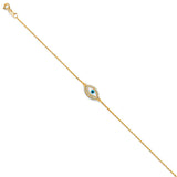 14K Yellow Evil Eye chain Bracelet