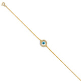 14K Yellow Evil Eye chain Bracelet