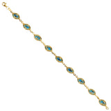 14K Yellow Blue Evil Eye Bracelet