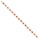 14K Yellow Red Evil Eye Bracelet