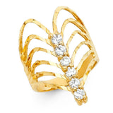 14K Yellow Gold CZ Rings and Mother Semanario Ring