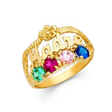 14K Yellow Gold CZ Rings and Mother Semanario Ring