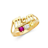 14K Yellow Gold CZ Rings and Mother Semanario Ring