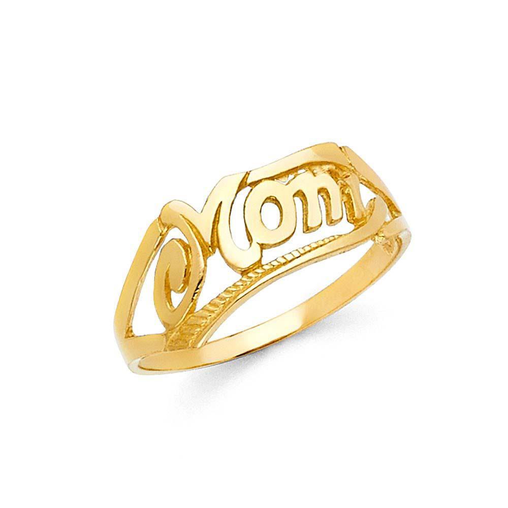 14K Yellow Gold CZ Rings and Mother Semanario Ring - silverdepot