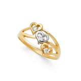 14K Yellow Gold 10mm Clear CZ Semanario Ring