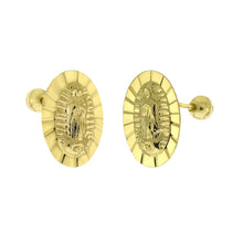 Load image into Gallery viewer, 14K Solid Gold Lady of Guadalupe W. Screw-Back Stud Earrings