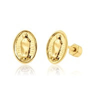 OroKarat 14K Yellow Gold Guadalupe Screw Back Stud Earring