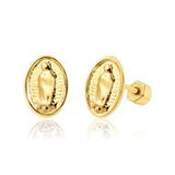 OroKarat 14K Yellow Gold Guadalupe Screw Back Stud Earring