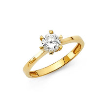 Load image into Gallery viewer, 14K Yellow Gold Polished Clear CZ Engagement Ring - silverdepot