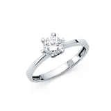 14K White Gold Polished Clear CZ Engagement Ring
