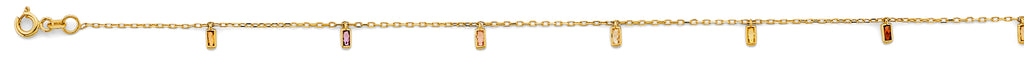 14K Yellow Gold Black Enamel Bead Bracelet And Anklet