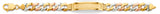 14K Tri Color Gold Nugget Cuban Frame ID Bracelet