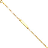 14K Yellow Gold 060 Hollow Figaro 3+1 Baby ID Bracelet