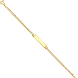 14K Yellow Gold 060 Hollow Cuban Baby ID Bracelet