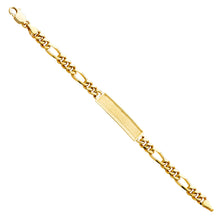 Load image into Gallery viewer, 14K Yellow Gold Figaro Frame Junior ID Bracelet
