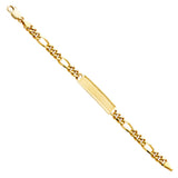 14K Yellow Gold Figaro Frame Junior ID Bracelet