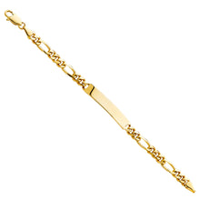 Load image into Gallery viewer, 14K Yellow Gold Figaro Plain Junior ID Bracelet