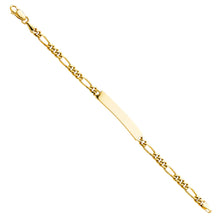 Load image into Gallery viewer, 14K Yellow Gold Plain Figaro Junior ID Bracelet