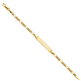 14K Yellow Gold Figaro Plain Baby ID Bracelet