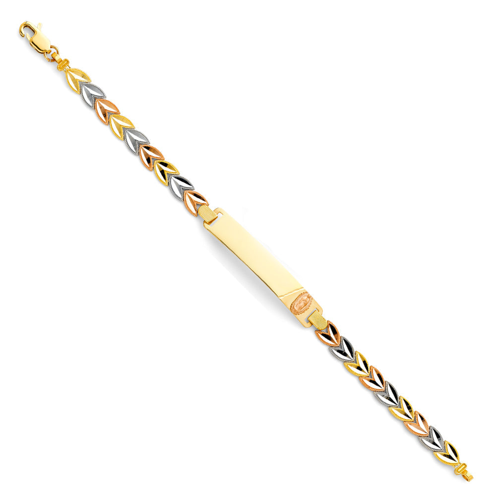 14K Tri Color Gold Guadalupe ID Bracelet