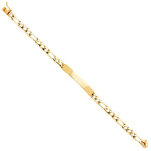 Load image into Gallery viewer, 14K Yellow Gold Light Figaro Link ID Bracelet