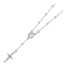 Load image into Gallery viewer, 14K White Gold 3mm Moon Cut Ball Rosary Bracelet
