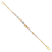 Load image into Gallery viewer, 14K Tri Color Gold Lucky CZ Bracelet