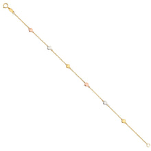 Load image into Gallery viewer, 14K Tri Color Gold Bracelet With Heart