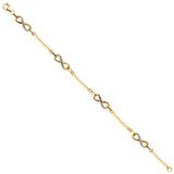 14K Two Tone Gold Infinity Fancy Bracelet