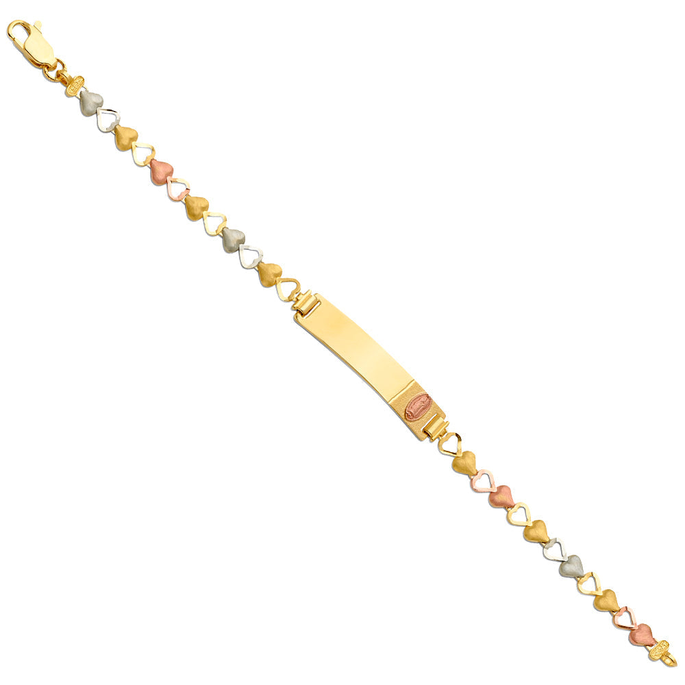 14K Tri Color Gold Guadalupe Baby ID Bracelet