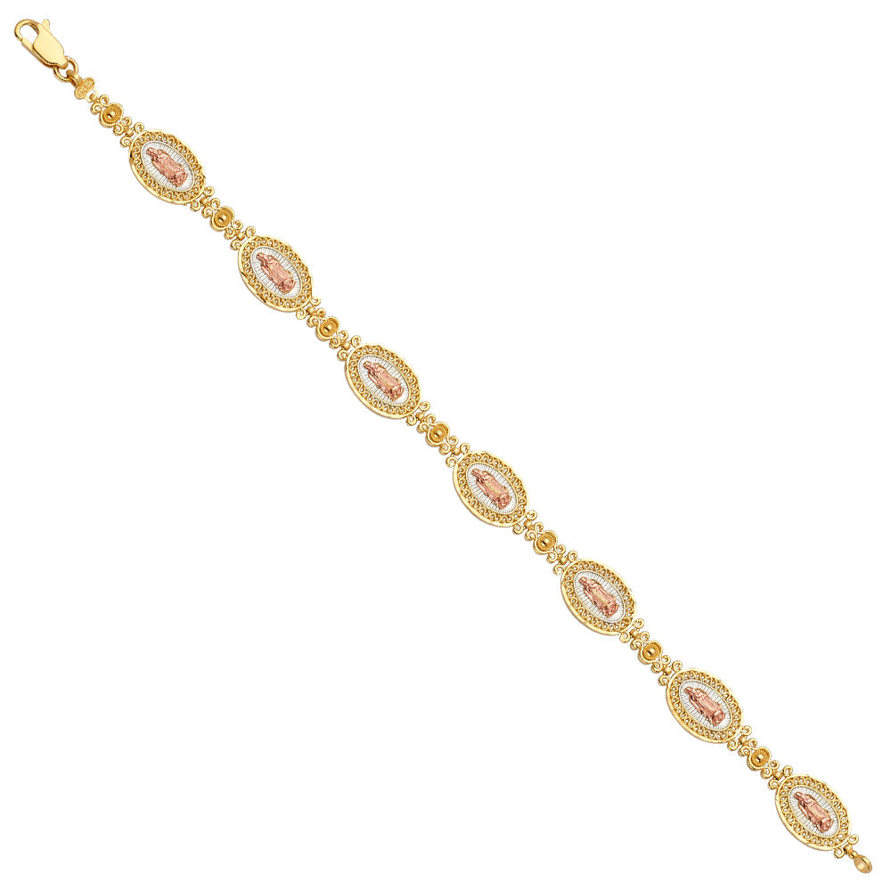 14K Tri Color Gold Guadalupe Bracelet