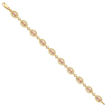 Load image into Gallery viewer, 14K Tri Color Gold Oval Guadalupe Bracelet