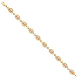 14K Tri Color Gold Oval Guadalupe Bracelet