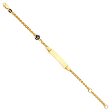 Load image into Gallery viewer, 14K Yellow Gold Baby ID Bracelet With Evil Eye