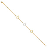 14K Tri Color Gold Butterfly Light Bracelet
