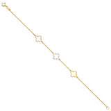 14K Tri Color Gold Plumeria Light Bracelet
