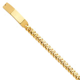 14K Yellow Gold Solid Link Military ID Bracelet