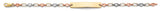 14K Tri Color Gold Hearts Baby ID Bracelet