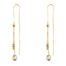 Load image into Gallery viewer, 14K Tri Color Gold Hanging Earrings
