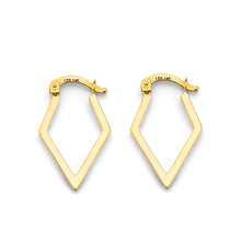 Load image into Gallery viewer, 14K Yellow Gold Diamond Shape Hoop Earrings