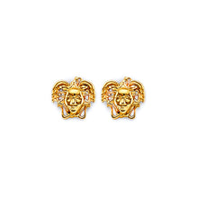Load image into Gallery viewer, 14K Yellow Gold Medusa Push Back Earrings