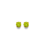 14K Yellow Gold CZ Round Flower Basket August Birth Stone Earrings