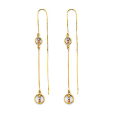 Load image into Gallery viewer, 14K Tri Color Gold Double Line Earrings