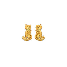 Load image into Gallery viewer, 14K Yellow Gold Cat Push Back Earrings
