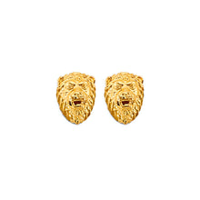 Load image into Gallery viewer, 14K Yellow Gold Lion Push Back Earrings